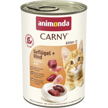animonda Carny Nassfutter Katze Kitten Geflügel und Rind 24x400 g