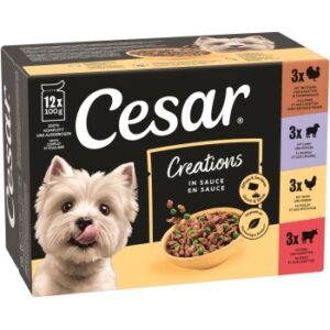 Cesar Creations Nassfutter Hund Adult 4 Variationen in Sauce 12x100g