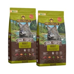 WOLFSBLUT Nassfutter Hund Adult Dark Forest mit Wild und Süßkartoffel 2x12.5 kg