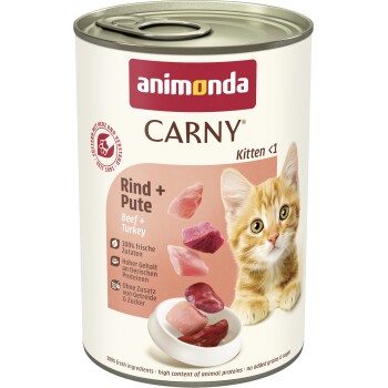 animonda Carny Nassfutter Katze Kitten Pute und Rind 12x400 g