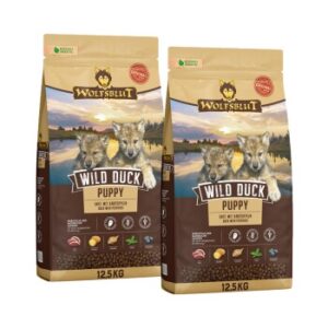 WOLFSBLUT Trockenfutter Hund Junior Wild Duck 2x12.5 kg