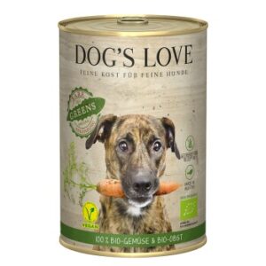 DOG'S LOVE Nassfutter Hund, Adult, Greens Bio, Obst und Gemüse 6x400 g