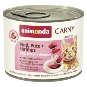 animonda Carny Nassfutter Katze Adult Rind, Pute und Shrimps 12x200 g