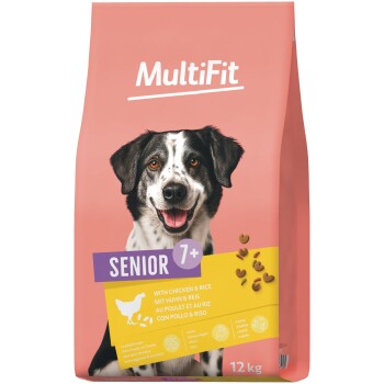 MultiFit Trockenfutter Hund Senior Huhn und Reis 12 kg