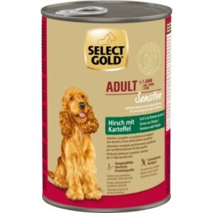 SELECT GOLD Nassfutter Hund Sensitive Adult Hirsch mit Kartoffeln 12x400 g