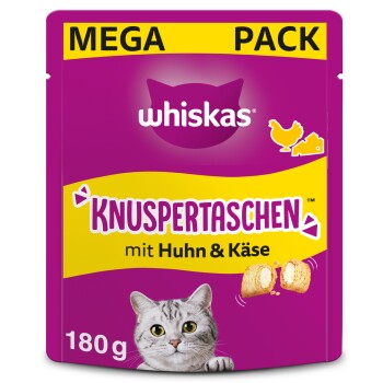 Whiskas Knuspertaschen Mega Pack 180g Huhn und Käse