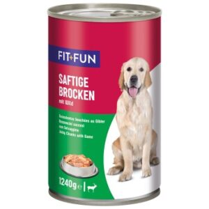 FIT+FUN Nassfutter Hund Audlt, Ragout, Wild 6x1.24 kg