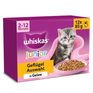 Whiskas Multipack Junior Geflügel Auswahl in Gelee 12 x 85g