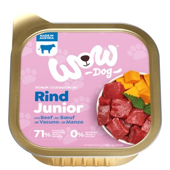 WOW Nassfutter Hund Junior Rind 11x150 g