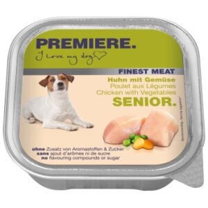 PREMIERE Finest Meat Nassfutter Hund Senior, Huhn und Gemüse 10x150 g