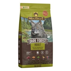 WOLFSBLUT Nassfutter Hund Adult Dark Forest mit Wild und Süßkartoffel 12.5 kg