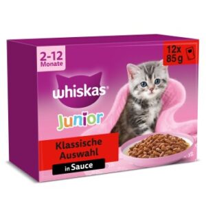 Whiskas Multipack Junior Klassische Auswahl in Sauce 12 x 85g