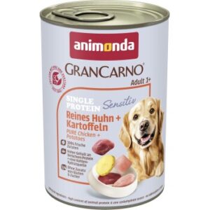 animonda GranCarno Sensitiv Nassfutter Hund Adult, Huhn und Kartoffel 12x400 g