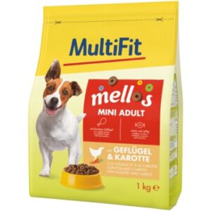 MultiFit Mellos Trockenfutter Hund Adult, Mini, Geflügel und Karotten 1 kg