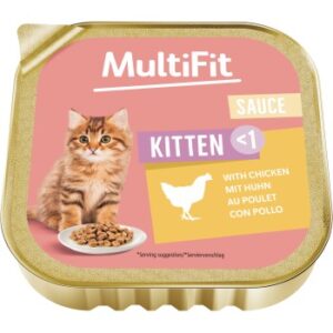 MultiFit Nassfutter Katze Junior, in Sauce, Huhn 16x100 g
