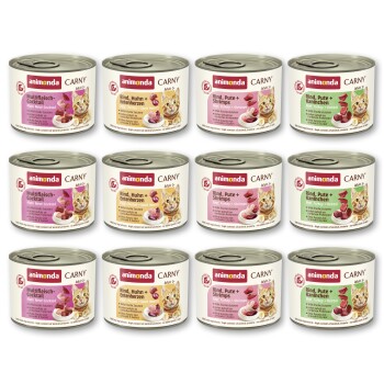 animonda Carny Nassfutter Katze Adult, Mixpaket Fleischauswahl 12x200 g Mixpaket 2