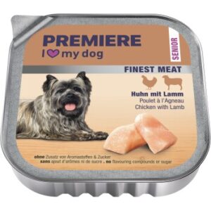 PREMIERE Finest Meat Nassfutter Hund, Senior, Huhn mit Lamm 10x150 g