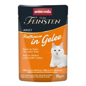 animonda Vom Feinsten Nassfutter Katze, Adult, Raffinesse, in Gelee, Huhn mit Pute 24x85 g