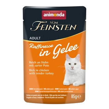 animonda Vom Feinsten Nassfutter Katze, Adult, Raffinesse, in Gelee, Huhn mit Pute 24x85 g