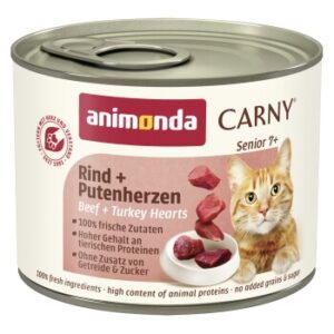 animonda Carny Nassfutter Katze Senior Rind und Putenherzen 12x200 g