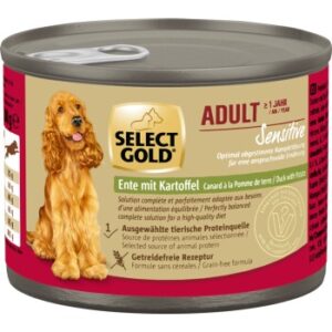 SELECT GOLD Nassfutter Hund Sensitive Adult Ente mit Kartoffel 12x200 g
