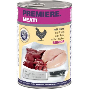 PREMIERE Meati Nassfutter Hund, Senior, Huhn 6x400 g
