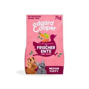 Edgard & Cooper Trockenfutter für Hunde, Junior, frische Freilaufente & Huhn 7 kg