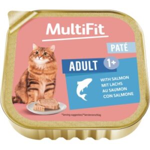 MultiFit Nassfutter Katze Adult, Paté, mit Lachs 16x100 g