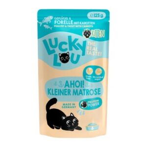 Lucky Lou Nassfutter Katze Kitten Geflügel und Forelle 16x125 g