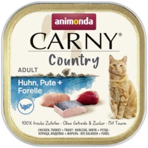 animonda Carny Country Nassfutter Katze, Adult, Huhn, Pute und Forelle 32x100 g