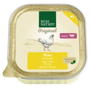 REAL NATURE Original Nassfutter für Katzen, Adult, Huhn und Zucchini 16x100 g