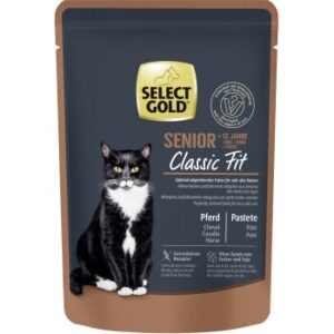 SELECT GOLD Classic Fit Nassfutter Katze, Senior +12, Pferd 12x85 g