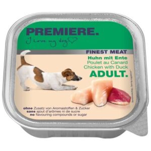 PREMIERE Finest Meat Nassfutter Hund Adult, Huhn und Ente 10x150 g