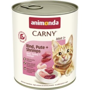 animonda Carny Nassfutter Katze Adult Rind, Pute und Shrimps 12x800 g
