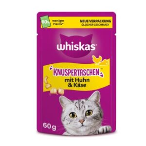 Whiskas Snacks, Knuspertaschen Huhn und Käse 6x60 g