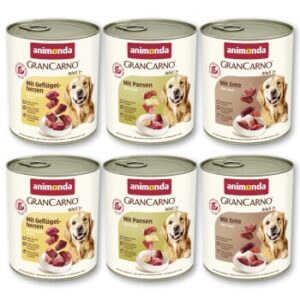 animonda GranCarno Original Nassfutter Hund Adult, Mixpaket 6x800 g Deftige Variation