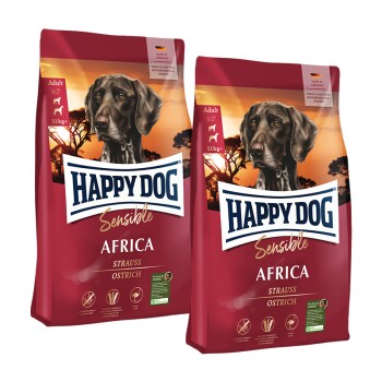 HAPPY DOG Sensible Trockenfutter Hund Adult, Africa 2x12.5 kg