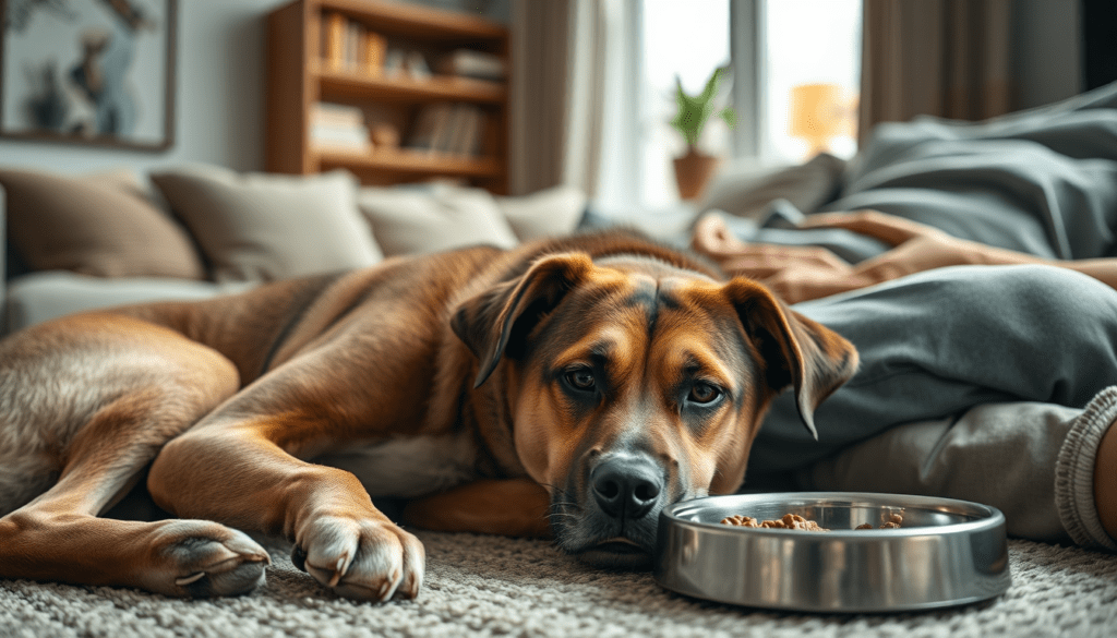 Hund mit empfindlichem Magen im Wohnzimmer